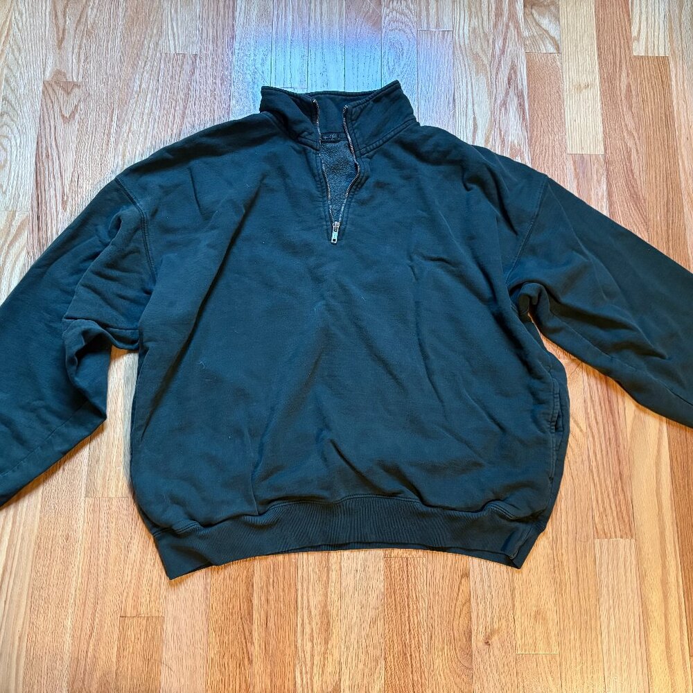 Brandy Melville/John Galt 1/4 Zip Green Sweatshirt